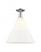 Innovations Lighting 716-1C-PN-GBC-161 - Berkshire Glass - 1 Light - 16 inch - Polished Nickel - Semi-Flush Mount