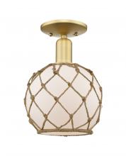 Innovations Lighting 716-1C-SG-G121-8RB - Farmhouse Rope - 1 Light - 8 inch - Satin Gold - Semi-Flush Mount