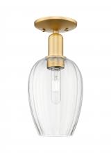 Innovations Lighting 716-1C-SG-G457-6CL - Preston Flute - 1 Light - 6 inch - Satin Gold - Semi-Flush Mount