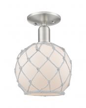 Innovations Lighting 716-1C-SN-G121-8RW - Farmhouse Rope - 1 Light - 8 inch - Brushed Satin Nickel - Semi-Flush Mount