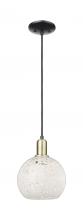 Innovations Lighting 716-1P-BAB-G1216-8WM - White Mouchette - 1 Light - 8 inch - Black Antique Brass - Cord hung - Mini Pendant