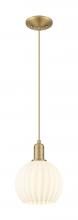 Innovations Lighting 716-1P-BB-G1217-8WV - White Venetian - 1 Light - 8 inch - Brushed Brass - Cord hung - Mini Pendant