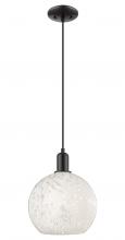 Innovations Lighting 716-1P-BK-G1216-10WM - White Mouchette - 1 Light - 10 inch - Matte Black - Cord hung - Mini Pendant