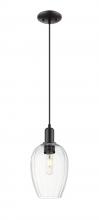 Innovations Lighting 716-1P-BK-G457-6CL - Preston Flute - 1 Light - 6 inch - Matte Black - Cord hung - Mini Pendant