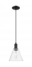 Innovations Lighting 716-1P-BK-GBC-82 - Berkshire Glass - 1 Light - 8 inch - Matte Black - Cord hung - Mini Pendant