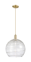 Innovations Lighting 716-1P-CB-G1213-14CL - Athens Deco Swirl - 1 Light - 14 inch - Champagne Bronze - Cord hung - Mini Pendant