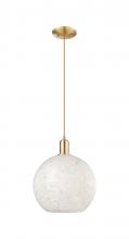 Innovations Lighting 716-1P-CB-G1216-12WM - White Mouchette - 1 Light - 12 inch - Champagne Bronze - Cord hung - Mini Pendant