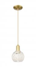 Innovations Lighting 716-1P-SG-G1216-6WM - White Mouchette - 1 Light - 6 inch - Satin Gold - Cord hung - Mini Pendant