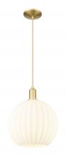 Innovations Lighting 716-1P-SG-G1217-12WV - White Venetian - 1 Light - 12 inch - Satin Gold - Cord hung - Mini Pendant