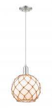 Innovations Lighting 716-1P-SN-G121-10RB - Farmhouse Rope - 1 Light - 10 inch - Brushed Satin Nickel - Cord hung - Mini Pendant