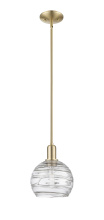Innovations Lighting 716-1S-CB-G1213-8CL - Athens Deco Swirl - 1 Light - 8 inch - Champagne Bronze - Stem hung - Mini Pendant