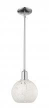 Innovations Lighting 716-1S-PC-G1216-8WM - White Mouchette - 1 Light - 8 inch - Polished Chrome - Stem hung - Mini Pendant