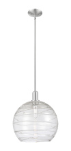 Innovations Lighting 716-1S-SN-G1213-14CL - Athens Deco Swirl - 1 Light - 14 inch - Brushed Satin Nickel - Stem hung - Mini Pendant