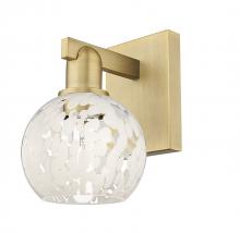 Innovations Lighting 716-1W-BB-G1216-6WM - White Mouchette - 1 Light - 6 inch - Brushed Brass - Sconce