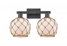Innovations Lighting 716-2W-BK-G121-8RB - Farmhouse Rope - 2 Light - 19 inch - Matte Black - Bath Vanity Light