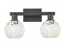 Innovations Lighting 716-2W-BK-G1216-6WM - White Mouchette - 2 Light - 17 inch - Matte Black - Bath Vanity Light