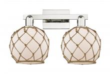 Innovations Lighting 716-2W-PN-G121-8RB - Farmhouse Rope - 2 Light - 19 inch - Polished Nickel - Bath Vanity Light