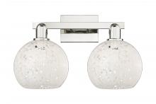 Innovations Lighting 716-2W-PN-G1216-8WM - White Mouchette - 2 Light - 19 inch - Polished Nickel - Bath Vanity Light