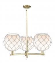 Innovations Lighting 716-3CR-AB-G121-10RW - Farmhouse Rope - 3 Light - 32 inch - Antique Brass - Stem hung - Pendant