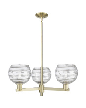Innovations Lighting 716-3CR-AB-G1213-8CL - Athens Deco Swirl - 3 Light - 30 inch - Antique Brass - Stem hung - Pendant