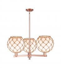 Innovations Lighting 716-3CR-AC-G121-10RB - Farmhouse Rope - 3 Light - 32 inch - Antique Copper - Stem hung - Pendant
