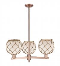 Innovations Lighting 716-3CR-AC-G121-8RB - Farmhouse Rope - 3 Light - 30 inch - Antique Copper - Stem hung - Pendant