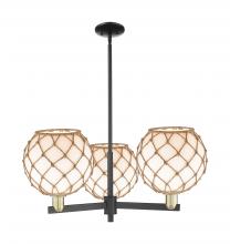 Innovations Lighting 716-3CR-BAB-G121-10RB - Farmhouse Rope - 3 Light - 32 inch - Black Antique Brass - Stem hung - Pendant