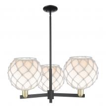Innovations Lighting 716-3CR-BAB-G121-10RW - Farmhouse Rope - 3 Light - 32 inch - Black Antique Brass - Stem hung - Pendant