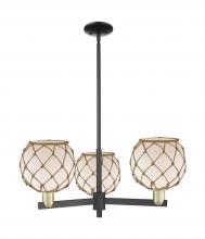 Innovations Lighting 716-3CR-BAB-G121-8RB - Farmhouse Rope - 3 Light - 30 inch - Black Antique Brass - Stem hung - Pendant