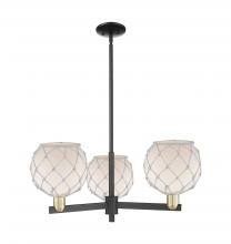 Innovations Lighting 716-3CR-BAB-G121-8RW - Farmhouse Rope - 3 Light - 30 inch - Black Antique Brass - Stem hung - Pendant