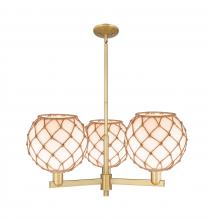 Innovations Lighting 716-3CR-BB-G121-10RB - Farmhouse Rope - 3 Light - 32 inch - Brushed Brass - Stem hung - Pendant