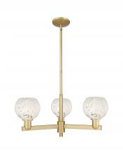 Innovations Lighting 716-3CR-BB-G1216-6WM - White Mouchette - 3 Light - 28 inch - Brushed Brass - Stem hung - Pendant