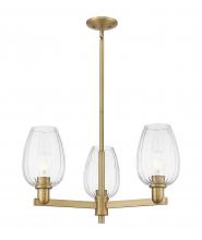Innovations Lighting 716-3CR-BB-G457-6CL - Preston Flute - 3 Light - 18 inch - Brushed Brass - Pendant