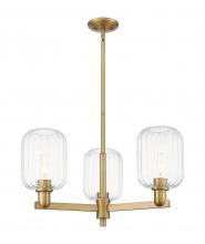Innovations Lighting 716-3CR-BB-G460-7CL - Preston Cylinder - 3 Light - 18 inch - Brushed Brass - Pendant