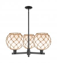 Innovations Lighting 716-3CR-BK-G121-10RB - Farmhouse Rope - 3 Light - 32 inch - Matte Black - Stem hung - Pendant