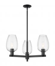 Innovations Lighting 716-3CR-BK-G457-6CL - Preston Flute - 3 Light - 18 inch - Matte Black - Pendant