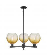 Innovations Lighting 716-3CR-BK-G483-8AM - Brookhaven Globe - 3 Light - 18 inch - Matte Black - Pendant