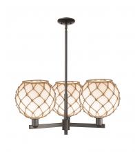 Innovations Lighting 716-3CR-OB-G121-10RB - Farmhouse Rope - 3 Light - 32 inch - Oil Rubbed Bronze - Stem hung - Pendant