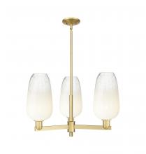 Innovations Lighting 716-3CR-SG-G484-7OP - Brookhaven Flute - 3 Light - 18 inch - Satin Gold - Pendant