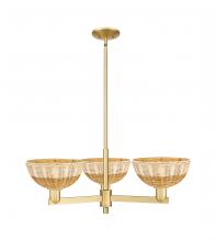 Innovations Lighting 716-3CR-SG-NBD2-9-NAT - Bristol Natural II - 3 Light - 31 inch - Satin Gold - Stem hung - Pendant