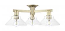 Innovations Lighting 716-3F-AB-G132 - Orwell - 3 Light - 26 inch - Antique Brass - Semi-Flush Mount