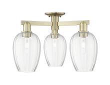 Innovations Lighting 716-3F-AB-G457-6CL - Preston Flute - 3 Light - 6 inch - Antique Brass - Semi-Flush Mount
