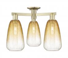 Innovations Lighting 716-3F-AB-G480-6AM - Brookhaven Almond - 3 Light - 6 inch - Antique Brass - Semi-Flush Mount