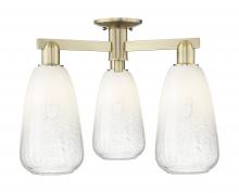 Innovations Lighting 716-3F-AB-G480-6OP - Brookhaven Almond - 3 Light - 6 inch - Antique Brass - Semi-Flush Mount