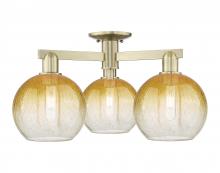 Innovations Lighting 716-3F-AB-G483-8AM - Brookhaven Globe - 3 Light - 6 inch - Antique Brass - Semi-Flush Mount