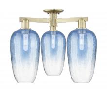 Innovations Lighting 716-3F-AB-G484-7SB - Brookhaven Flute - 3 Light - 6 inch - Antique Brass - Semi-Flush Mount