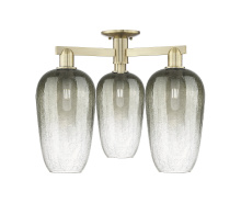 Innovations Lighting 716-3F-AB-G484-7SL - Brookhaven Flute - 3 Light - 6 inch - Antique Brass - Semi-Flush Mount