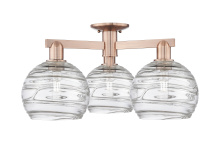 Innovations Lighting 716-3F-AC-G1213-8CL - Athens Deco Swirl - 3 Light - 26 inch - Antique Copper - Semi-Flush Mount