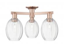 Innovations Lighting 716-3F-AC-G459-6CL - Preston Bulb - 3 Light - 6 inch - Antique Copper - Semi-Flush Mount