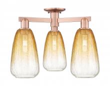 Innovations Lighting 716-3F-AC-G480-6AM - Brookhaven Almond - 3 Light - 6 inch - Antique Copper - Semi-Flush Mount
